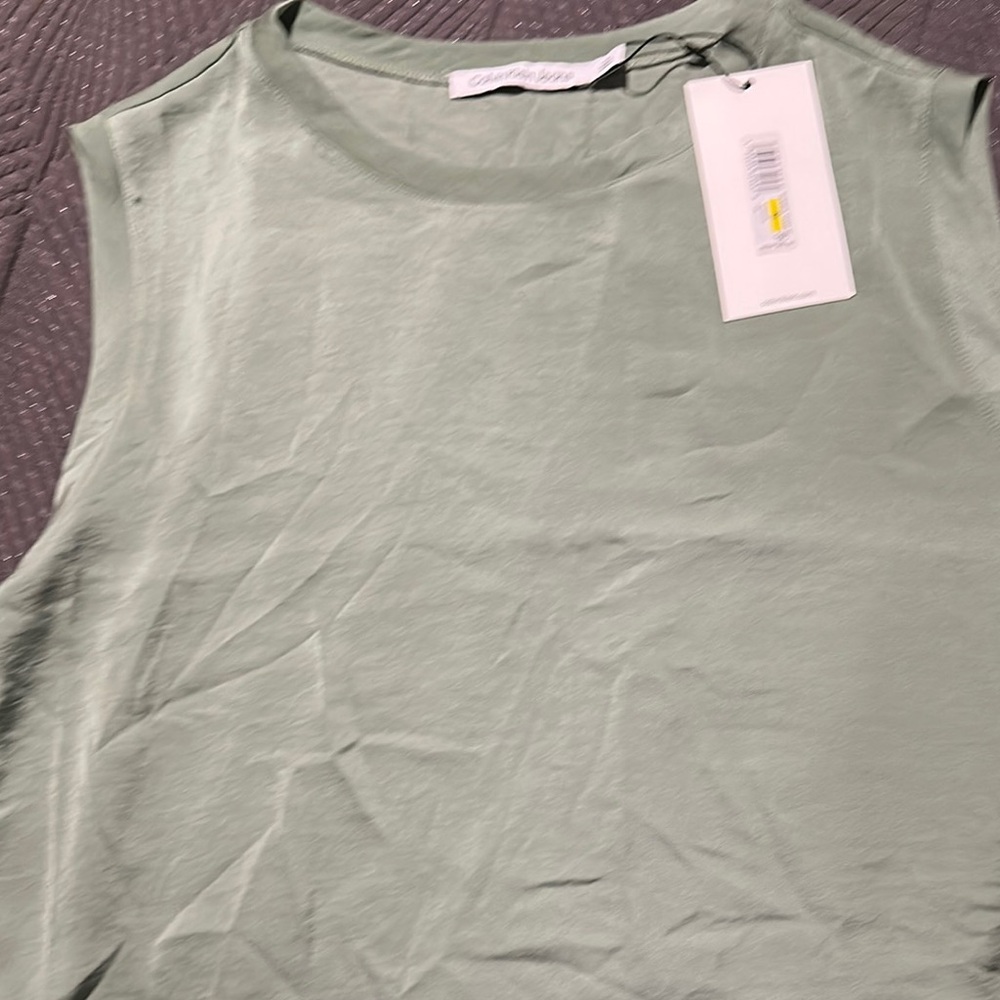 Calvin Klein Women's Sleeveless Top in Sage Green